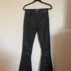 Edikted Faux Leather Flare Pants Size Large